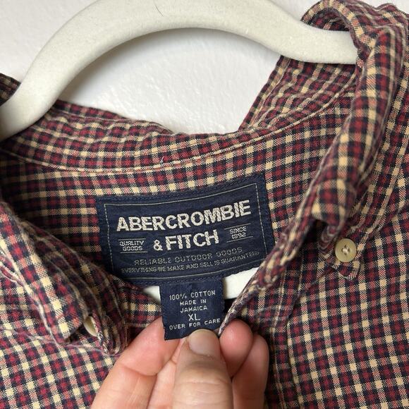 Vintage Abercrombie & Fitch Men’s Plaid Button Up Shirt Size XL Long Sleeve - Picture 7 of 8